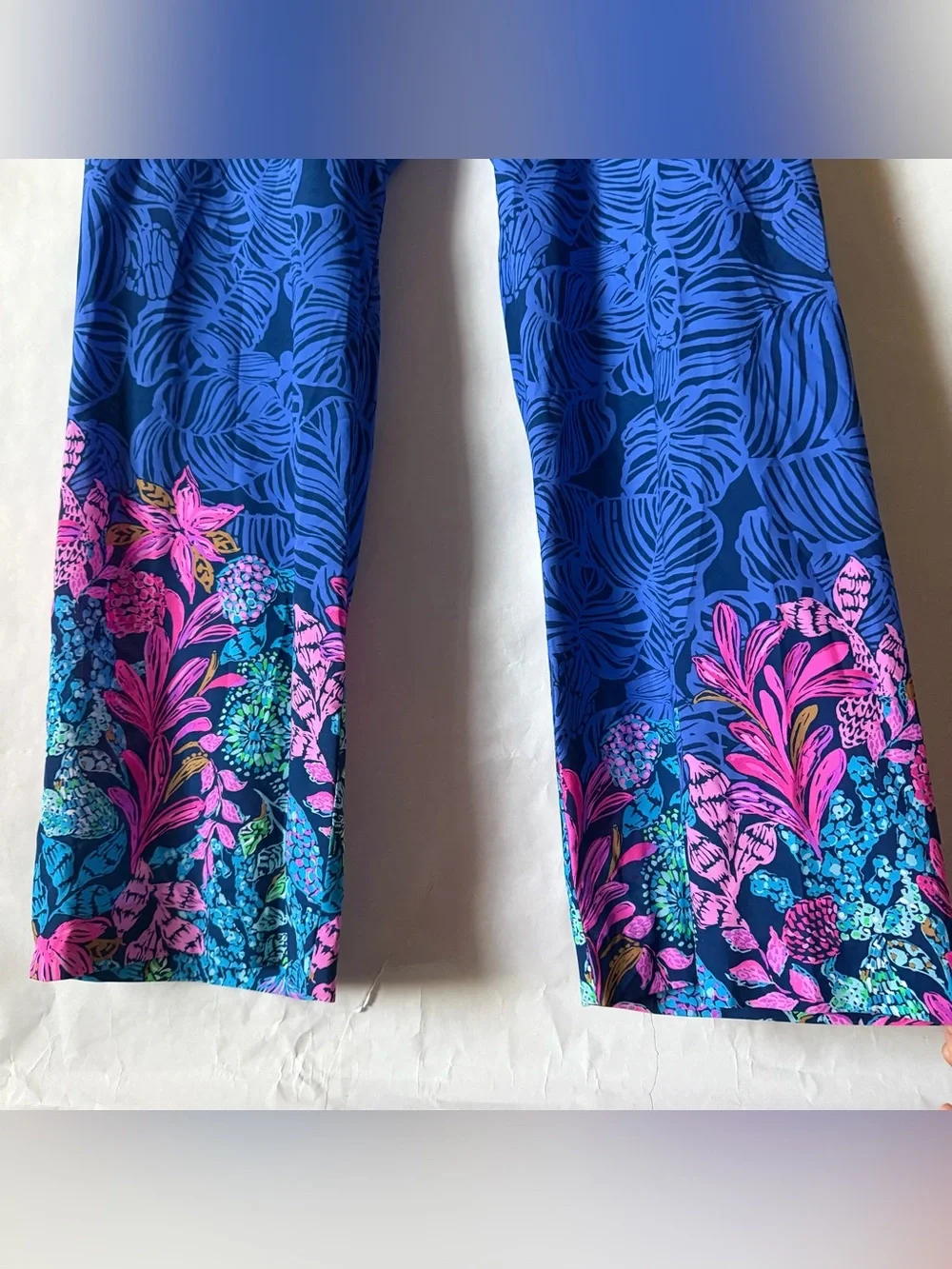 Lilly Pulitzer Size XL Bal Harbour Wide Leg Pants Palazzo Aegean Calypso Coast